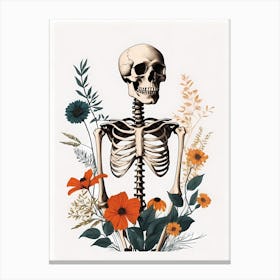 Floral Skeleton Botanical Anatomy (22) Canvas Print