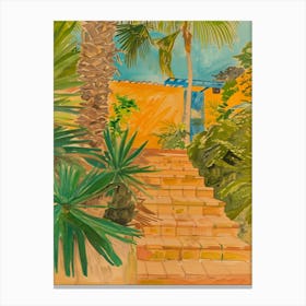 Palm Trees And Steps Canvas Print