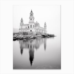 Camogli, Italy, Black And White Photography 4 Canvas Print