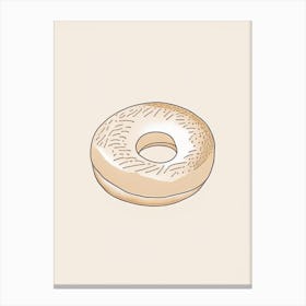 Deli Bagel Minimalist Line 1 Canvas Print