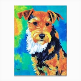 Welsh Terrier Fauvist Style dog Canvas Print