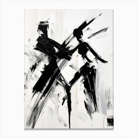 Dance Abstract Black And White 4 Canvas Print