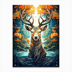 Deer In The Forest 5 Canvas Print