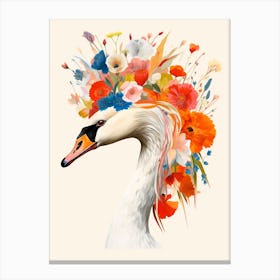 Bird With A Flower Crown Swan 2 Canvas Print
