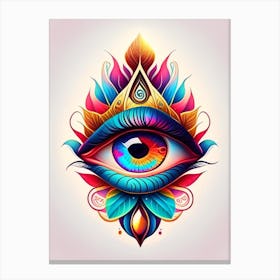 Inner Vision, Symbol, Third Eye Tattoo 1 Canvas Print