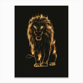 Lion On Fire 1 Canvas Print