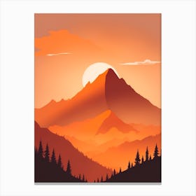 Misty Mountains Vertical Composition In Orange Tone 324 Canvas Print