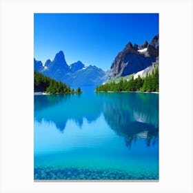 Crystal Clear Blue Lake Landscapes Waterscape Photography 2 Canvas Print