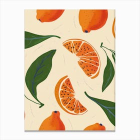 Citrus Fruit Pattern Illustration 1 Canvas Print