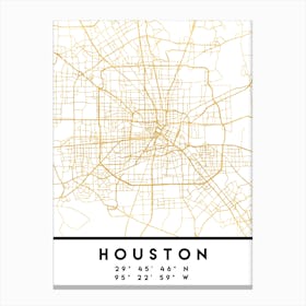 Houston Texas City Street Map Canvas Print