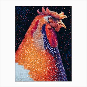 Chicken Pointillism Bird Canvas Print