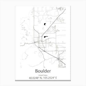 Boulder Hill,United States Minimalist Map Canvas Print