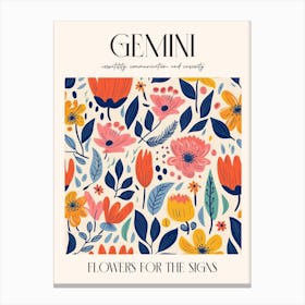 Flowers For The Signs Gemini Zodiac Sign Canvas Print