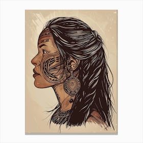 Portrait Of A Native American Woman Canvas Print