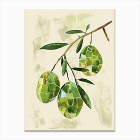 Disco Ball Little Olives Branch Mosaic Painting Kitchen Canvas Print