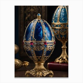 Blue And Gold Easter Egg Canvas Print