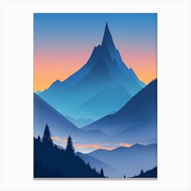 Misty Mountains Vertical Composition In Blue Tone 96 Canvas Print