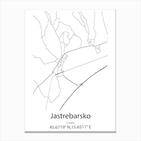 Jastrebarsko,Croatia Minimalist Map Canvas Print