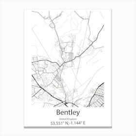 Bentley,United Kingdom Minimalist Map Toile