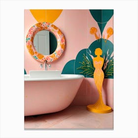 Pink Bathroom 2 Canvas Print