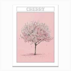 Cherry Tree Minimalistic Drawing 4 Poster Canvas Print