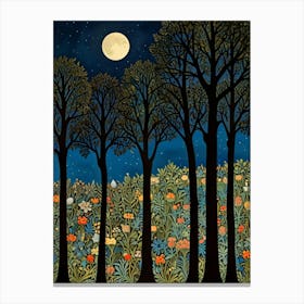 William Morris Moonlight In The Woods 34 Canvas Print