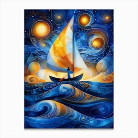 Sailboat On The Sea 1 Canvas Print