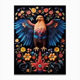 Folk Bird Illustration Golden Eagle 2 Canvas Print