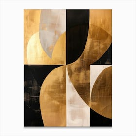 Gold And Black Abstract Painting 3 Canvas Print