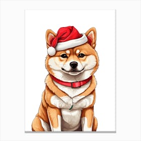 Christmas Shiba Inu Dog Canvas Print