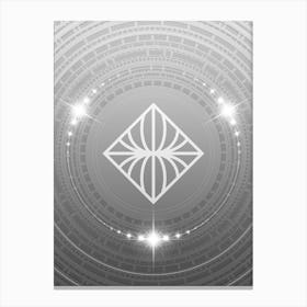 Geometric Glyph in White and Silver with Sparkle Array n.0344 Canvas Print