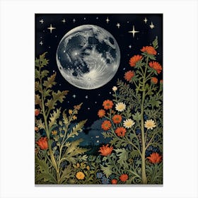 Landscape Moon In Forest Style William Morris 12 Canvas Print