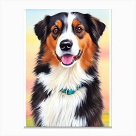 Australian Shepherd Watercolour dog Canvas Print