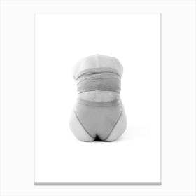 Back Of A Woman Black And White Minimalist Feminine Boho Abstract Body Positivity Art Print Canvas Print