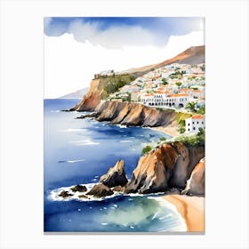 Spanish Las Teresitas Santa Cruz De Tenerife Canary Islands Travel Poster (26) Canvas Print