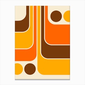 Retro 70s Style Geometric Abstract Canvas Print