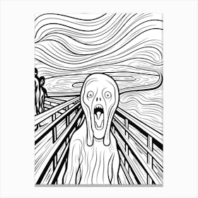 Line Art Inspired By The Scream 8 Canvas Print