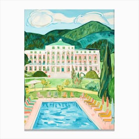 The Greenbrier   White Sulphur Springs, West Virginia   Resort Storybook Illustration 3 Canvas Print