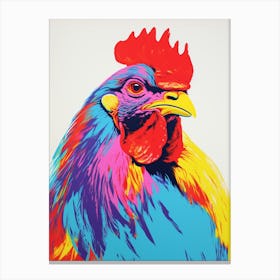 Andy Warhol Style Bird Rooster 2 Canvas Print