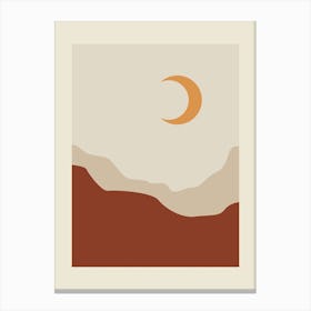 Moon And Mountains Canvas Print