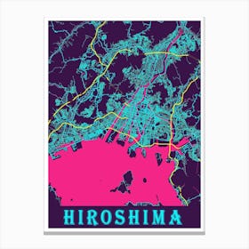 Hiroshima Map Poster 1 Canvas Print