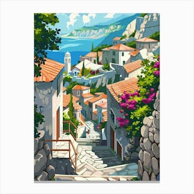 Of A Village By The Sea Canvas Print