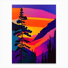 Forest Pink Sunset Canvas Print