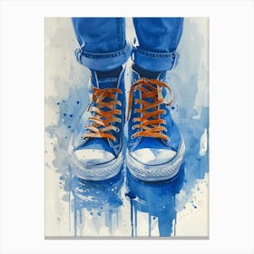 Blue Converse Sneakers Canvas Print