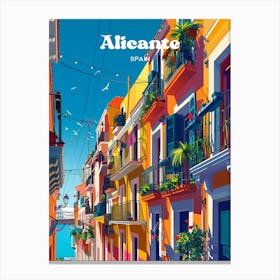 Alicante Spain Modern Travel Art Illustration Canvas Print