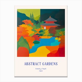 Colourful Gardens Ginkaku Ji  Temple Japan 1 Blue Poster Canvas Print