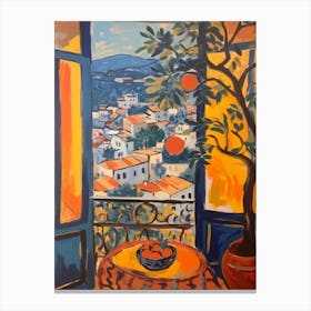 Window Athens Greece In The Style Of Matisse 1 Canvas Print