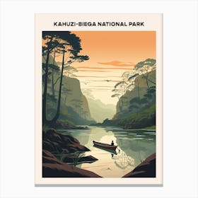 Kahuzi Biega National Park Midcentury Travel Poster Canvas Print