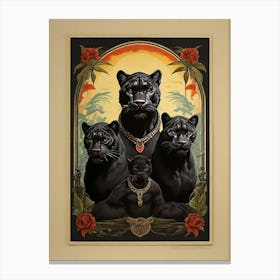 Black Panther Family art print Canvas Print