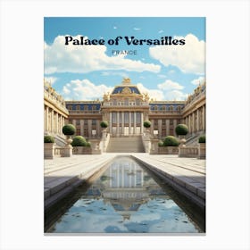 Palace of Versailles Paris France Summer Travel Illustration Canvas Print